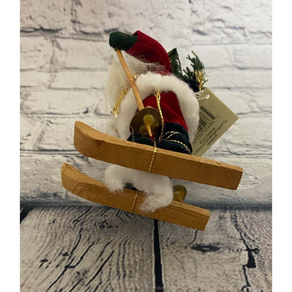 Vintage NWT The Santas Ornament By Tina Mitchell Ski Christmas Tree Decor